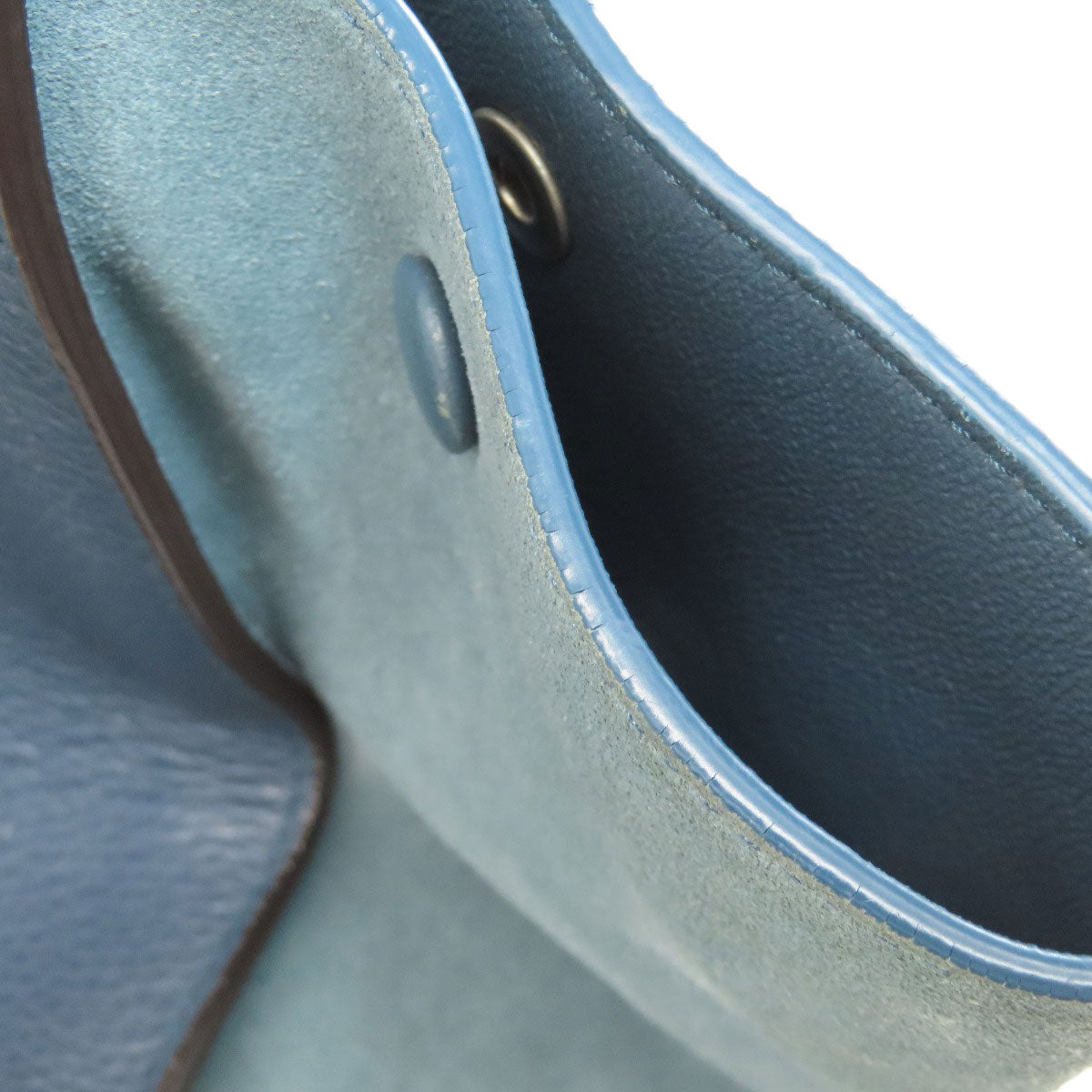 CELINE Handbag leather Navy Trapeze 2WAY Women Used Authentic