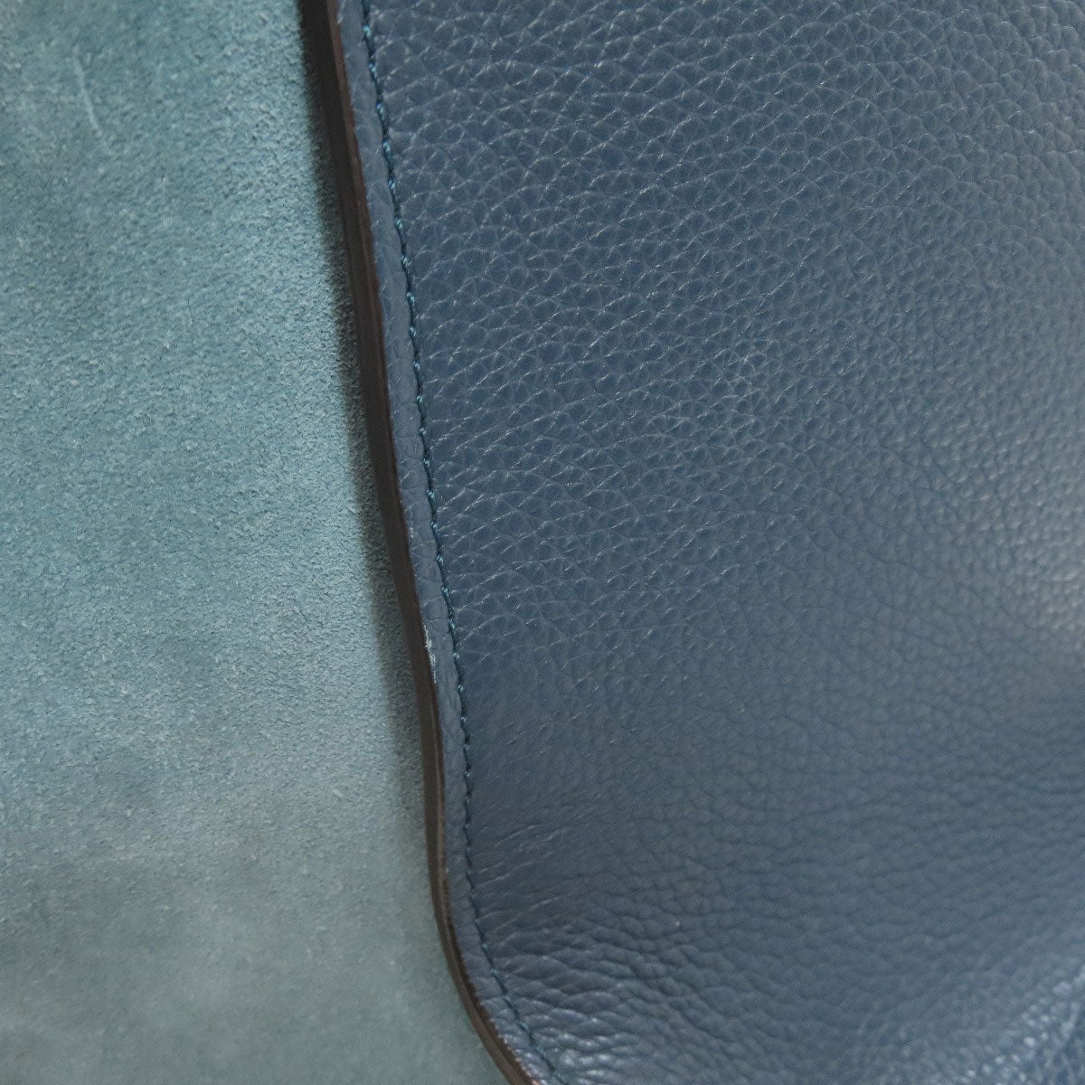 CELINE Handbag leather Navy Trapeze 2WAY Women Used Authentic