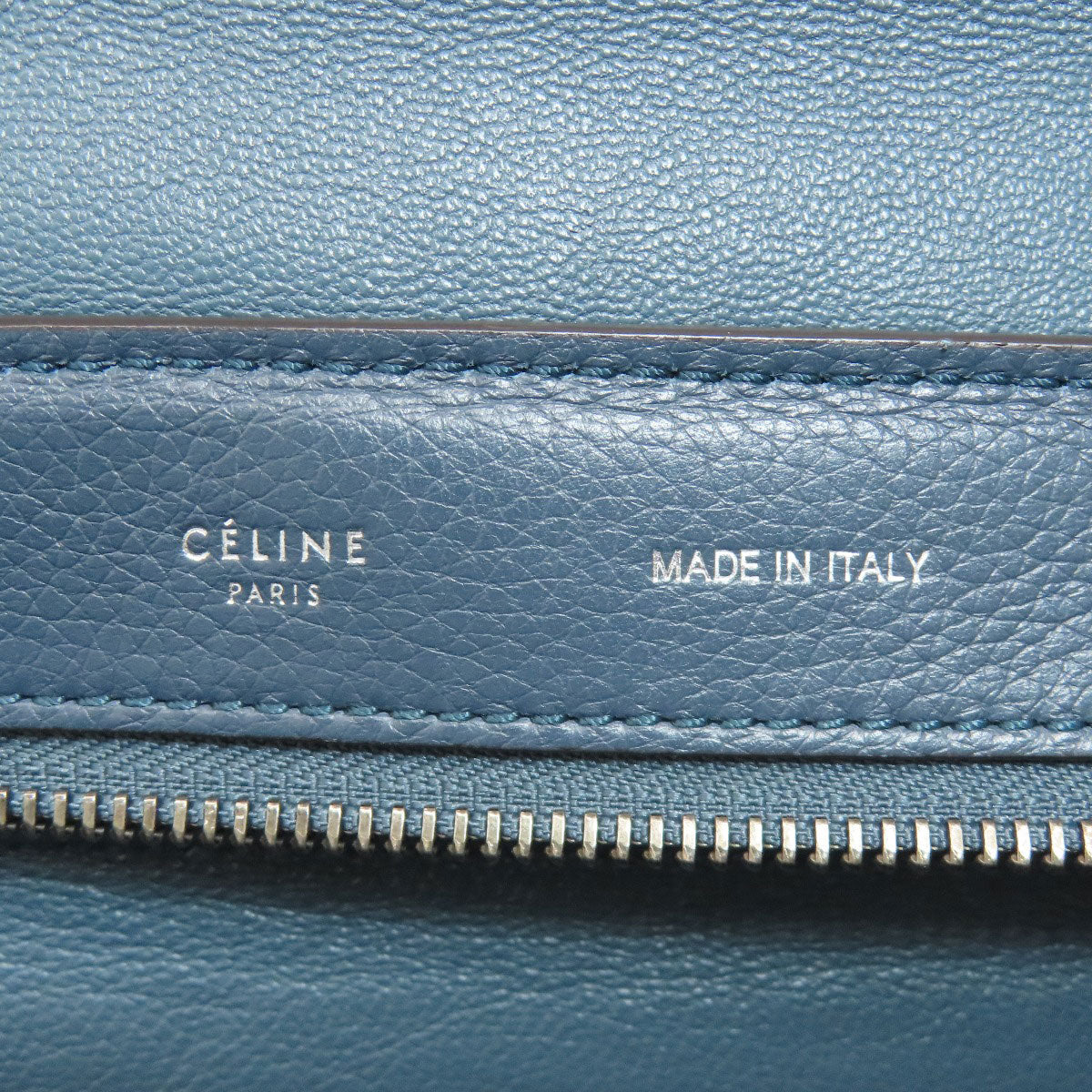 CELINE Handbag leather Navy Trapeze 2WAY Women Used Authentic