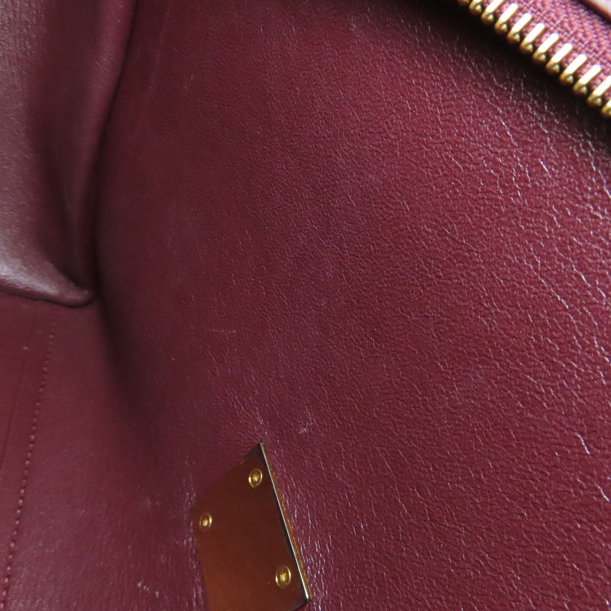 CELINE Handbag leather Red Trapeze 2WAY Women Used Authentic