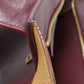 CELINE Handbag leather Red Trapeze 2WAY Women Used Authentic