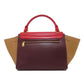 CELINE Handbag leather Red Trapeze 2WAY Women Used Authentic
