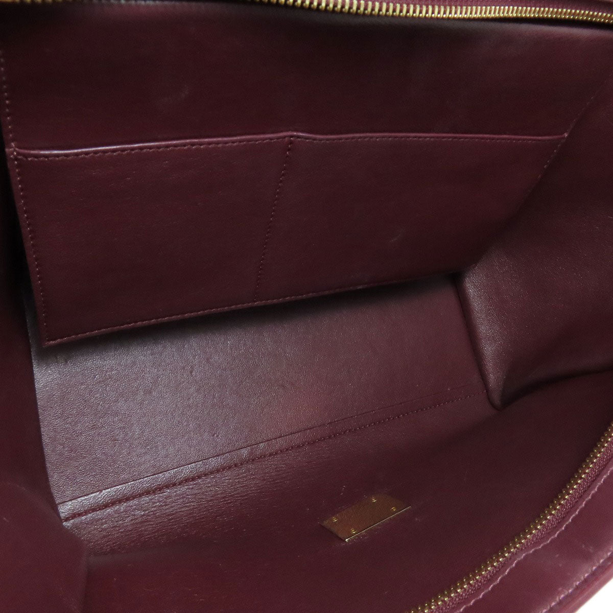 CELINE Handbag leather Red Trapeze 2WAY Women Used Authentic
