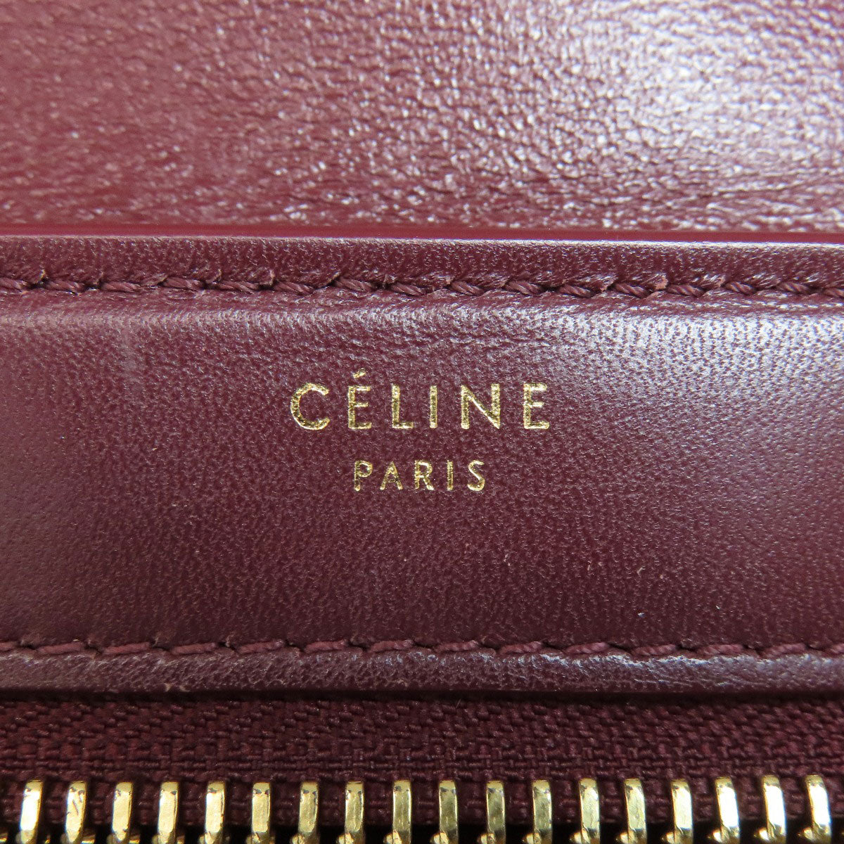 CELINE Handbag leather Red Trapeze 2WAY Women Used Authentic
