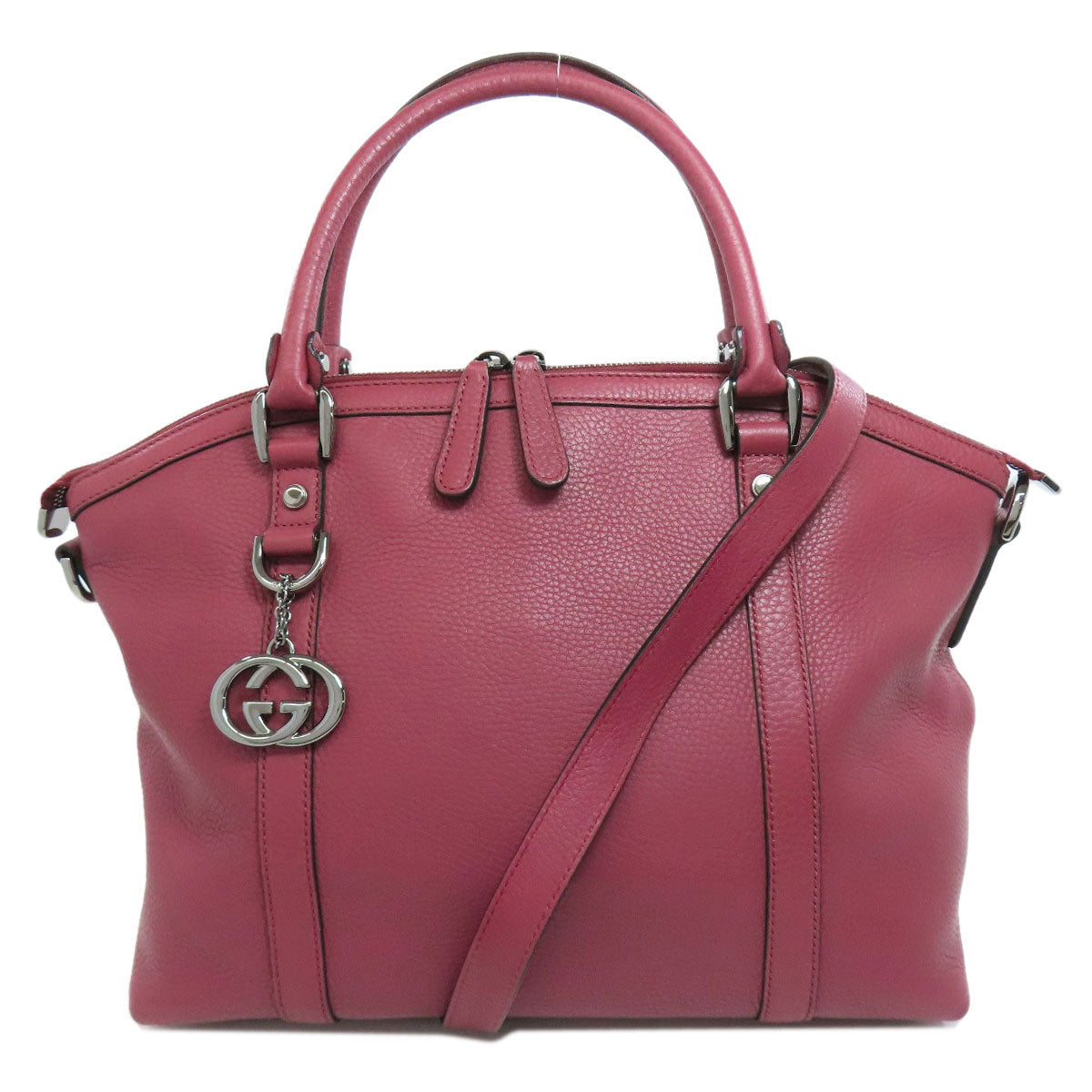 GUCCI Tote Bag 341508 leather pink Outlet 2WAY Women Used Authentic