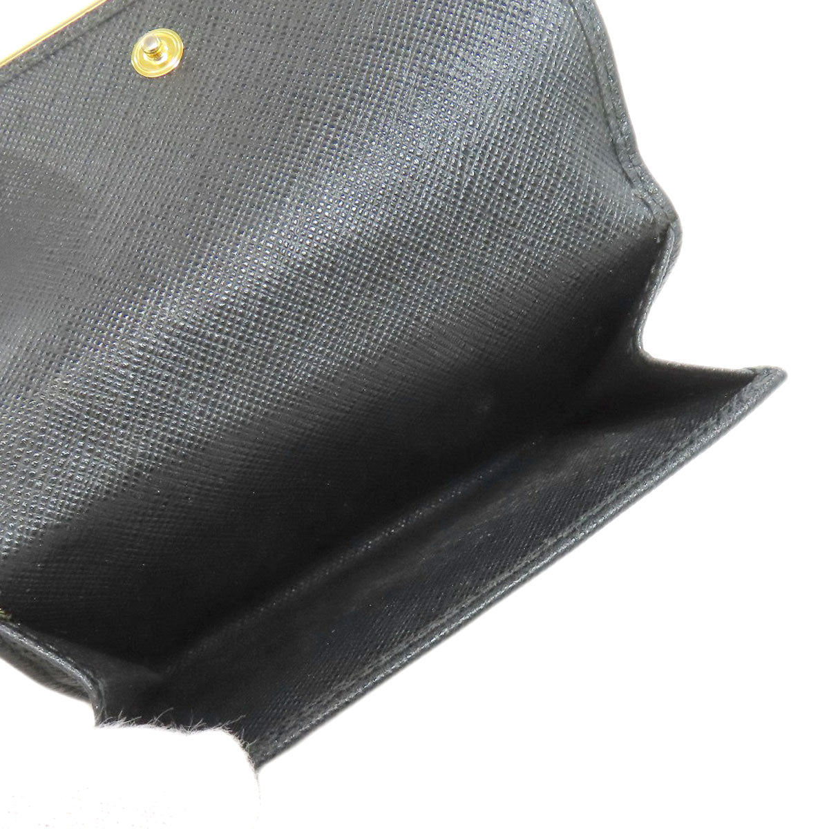 PRADA Bifold Wallet leather black Safiano logo Women Used Authentic