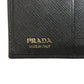 PRADA Bifold Wallet leather black Safiano logo Women Used Authentic