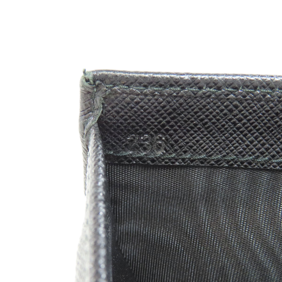 PRADA Bifold Wallet leather black Safiano logo Women Used Authentic