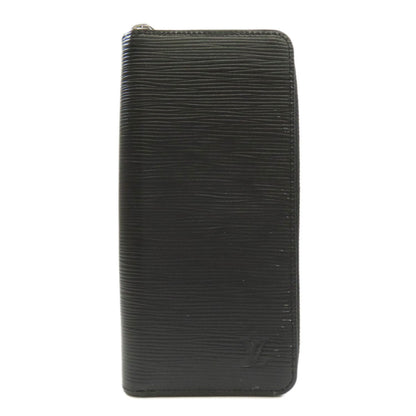 LOUIS VUITTON Long Wallet Purse M60965 Epi black Zippy wallet Vertical mens Used Authentic