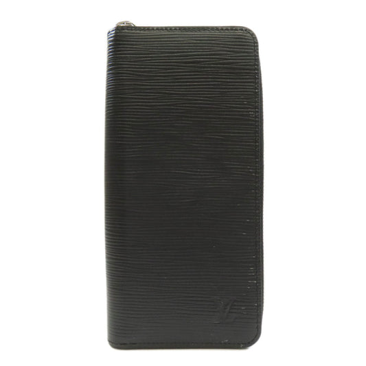 LOUIS VUITTON Long Wallet Purse M60965 Epi black Zippy wallet Vertical mens Used Authentic
