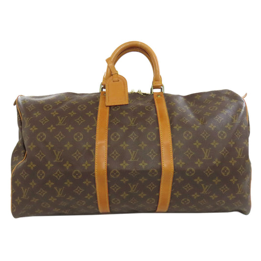 LOUIS VUITTON Boston Duffel bag M41424 Monogram canvas Brown Keepall 55 mens(Unisex) Used Authentic