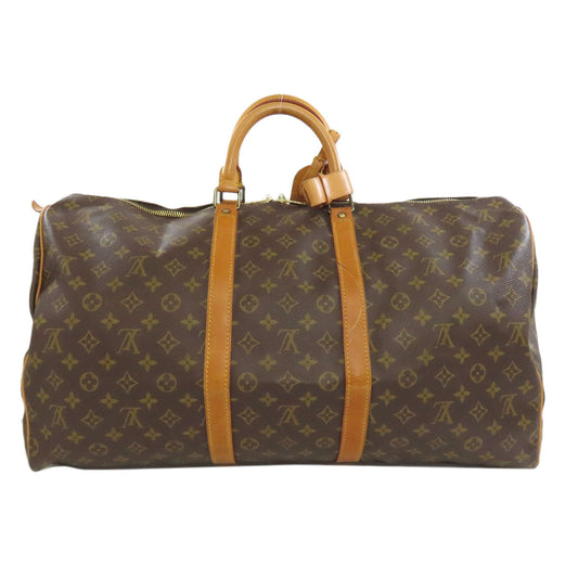 LOUIS VUITTON Boston Duffel bag M41424 Monogram canvas Brown Keepall 55 mens(Unisex) Used Authentic