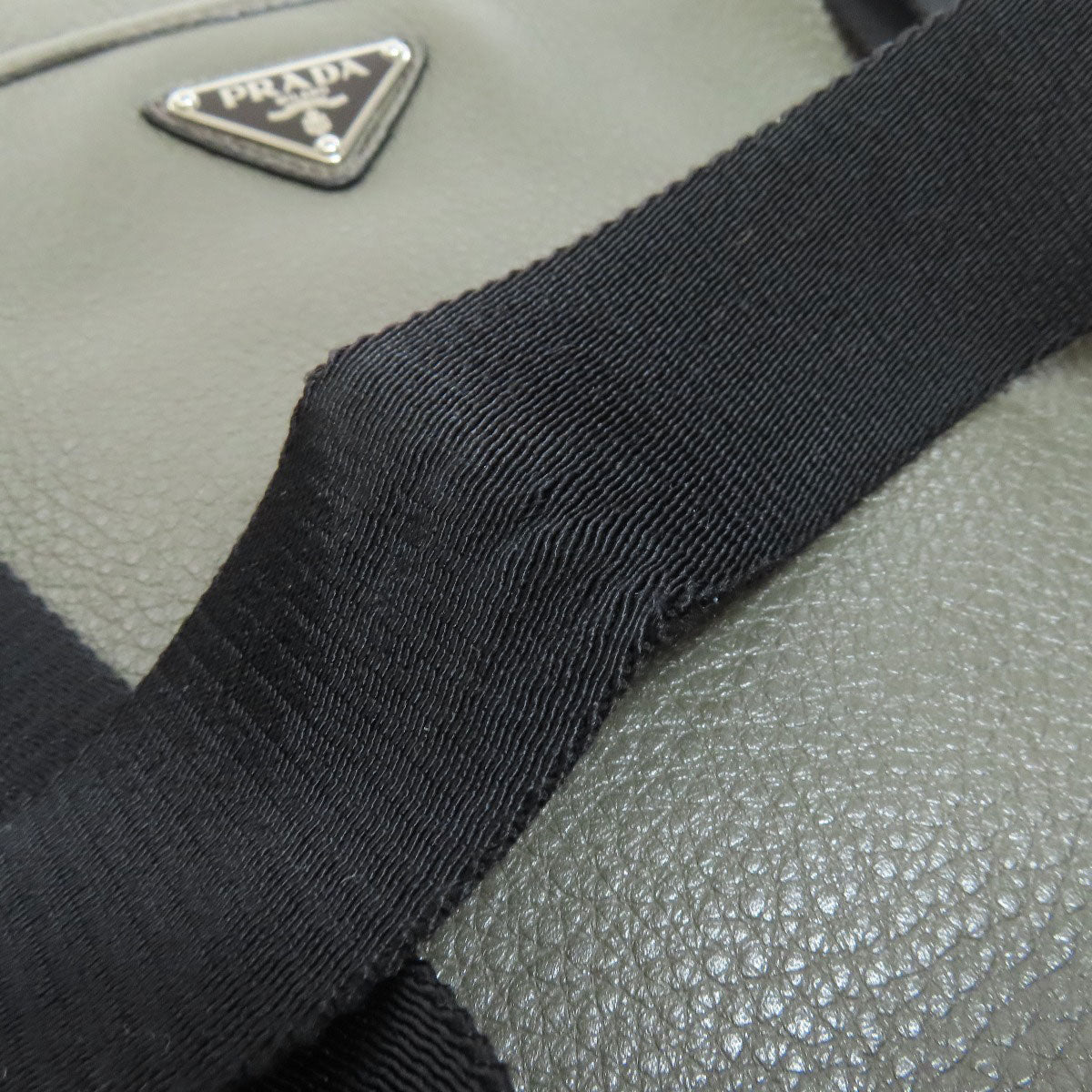 PRADA Shoulder Bag VA1034 leather gray logoMetal Women Used Authentic