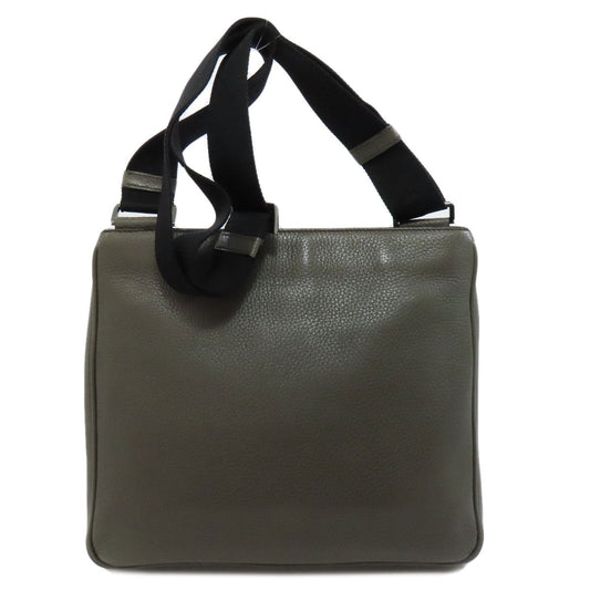 PRADA Shoulder Bag VA1034 leather gray logoMetal Women Used Authentic