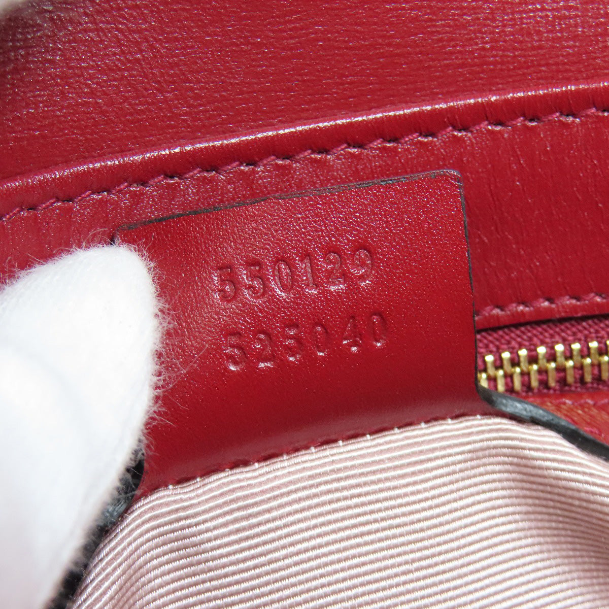 GUCCI Shoulder Bag 550129 Calfskin Red Ally GG Marmont Women Used Authentic
