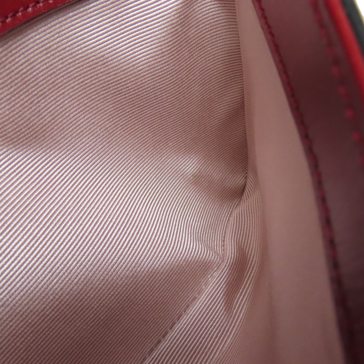 GUCCI Shoulder Bag 550129 Calfskin Red Ally GG Marmont Women Used Authentic