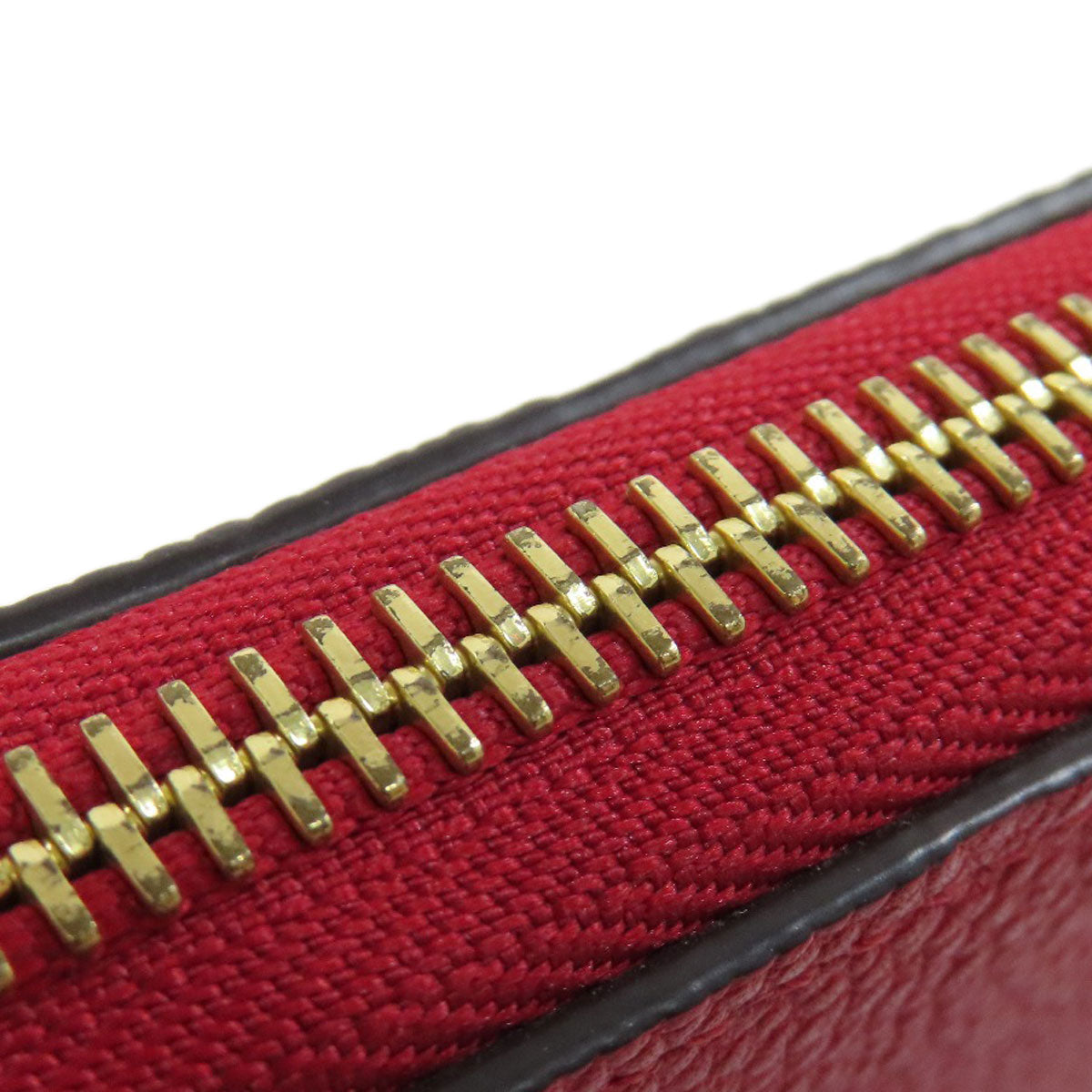 LOUIS VUITTON Long Wallet Purse M61701 Ann Platt Red Portefeuille Clemence Women Used Authentic