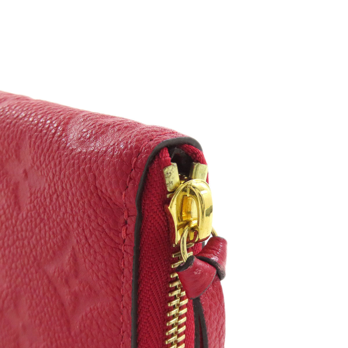 LOUIS VUITTON Long Wallet Purse M61701 Ann Platt Red Portefeuille Clemence Women Used Authentic