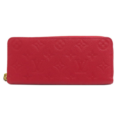 LOUIS VUITTON Long Wallet Purse M61701 Ann Platt Red Portefeuille Clemence Women Used Authentic
