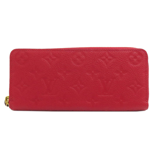 LOUIS VUITTON Long Wallet Purse M61701 Ann Platt Red Portefeuille Clemence Women Used Authentic