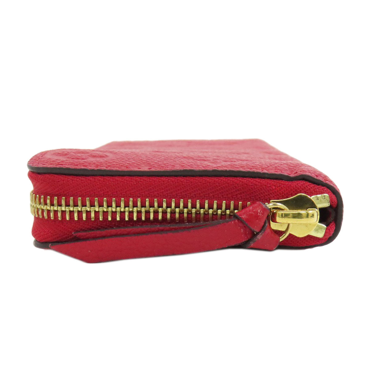 LOUIS VUITTON Long Wallet Purse M61701 Ann Platt Red Portefeuille Clemence Women Used Authentic