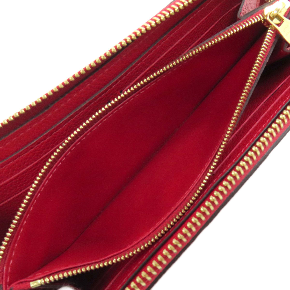 LOUIS VUITTON Long Wallet Purse M61701 Ann Platt Red Portefeuille Clemence Women Used Authentic