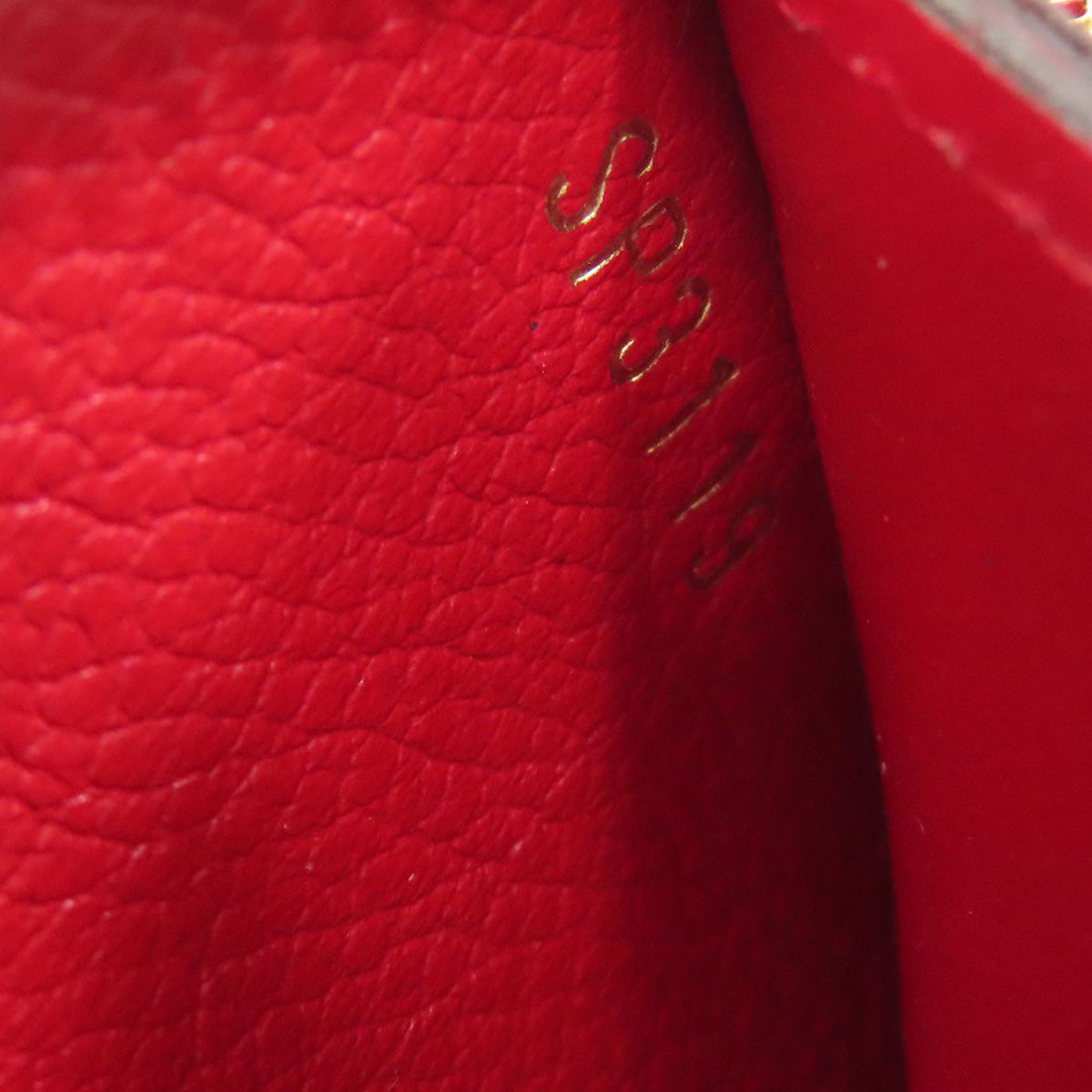 LOUIS VUITTON Long Wallet Purse M61701 Ann Platt Red Portefeuille Clemence Women Used Authentic
