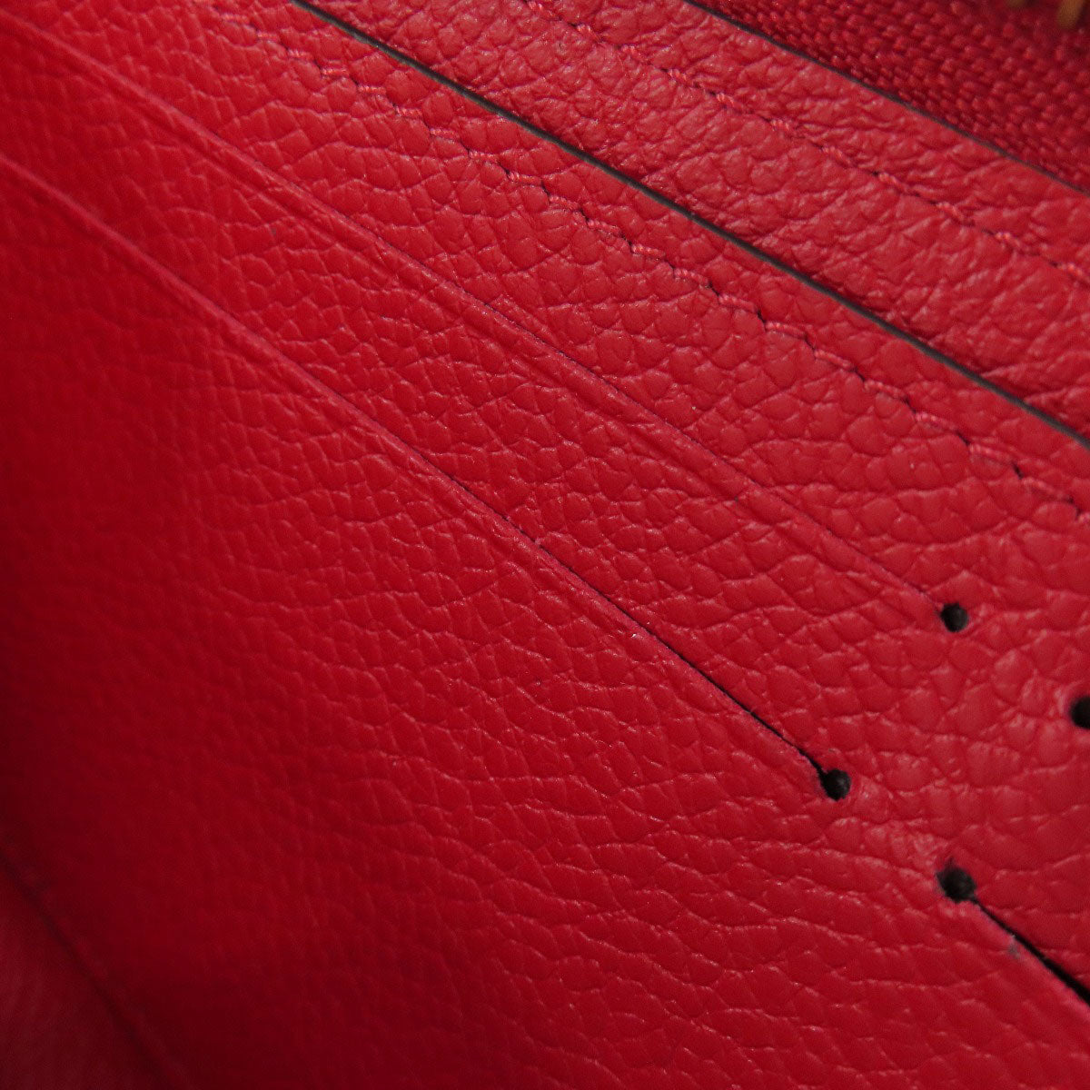 LOUIS VUITTON Long Wallet Purse M61701 Ann Platt Red Portefeuille Clemence Women Used Authentic