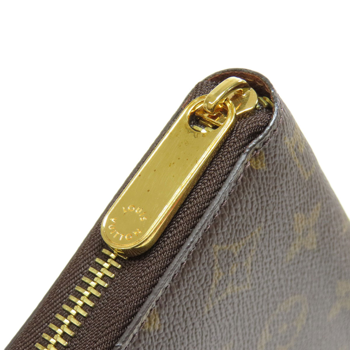 LOUIS VUITTON Long Wallet Purse M42616 Monogram canvas Brown Zippy wallet Women Used Authentic