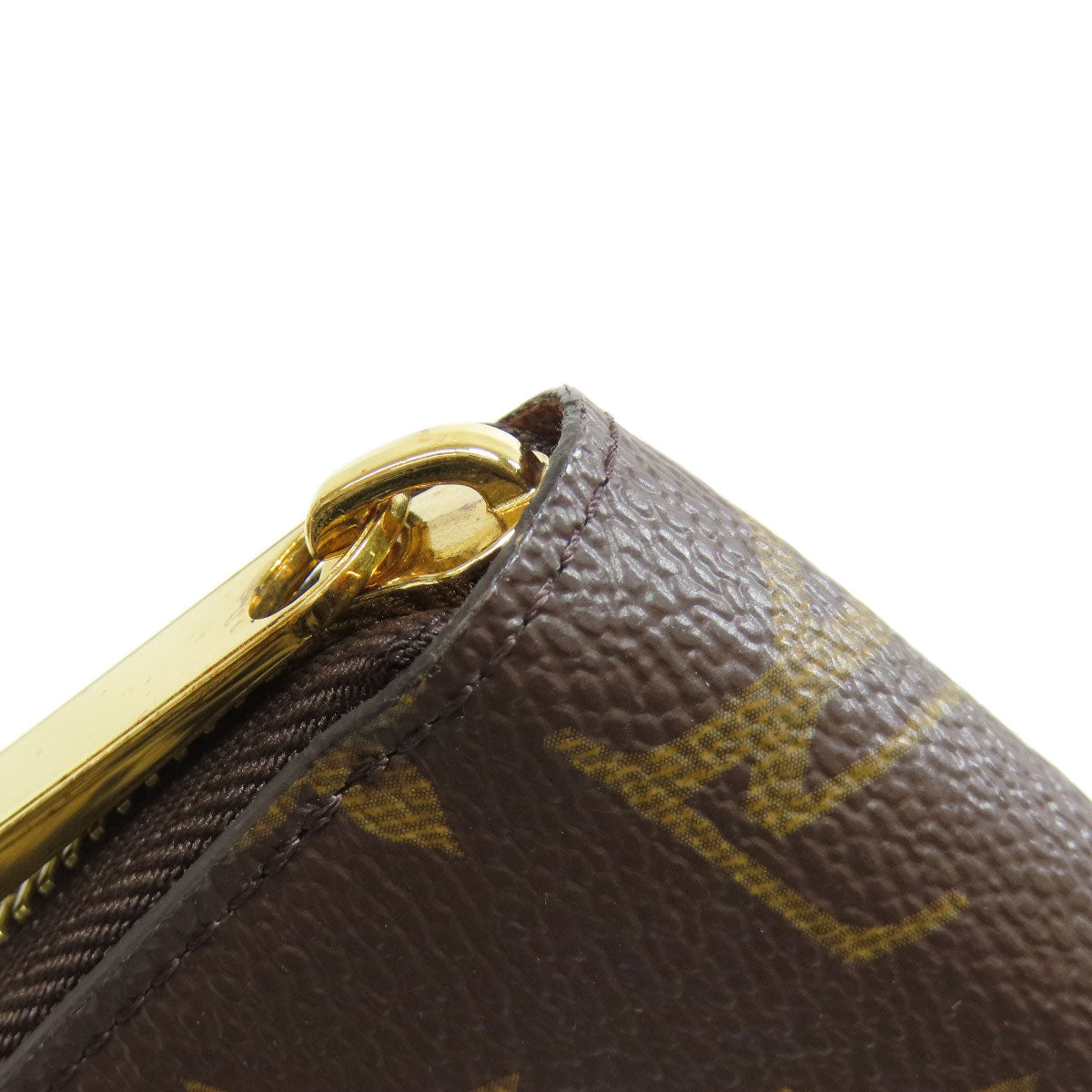 LOUIS VUITTON Long Wallet Purse M42616 Monogram canvas Brown Zippy wallet Women Used Authentic