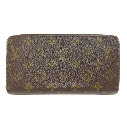 LOUIS VUITTON Long Wallet Purse M42616 Monogram canvas Brown Zippy wallet Women Used Authentic