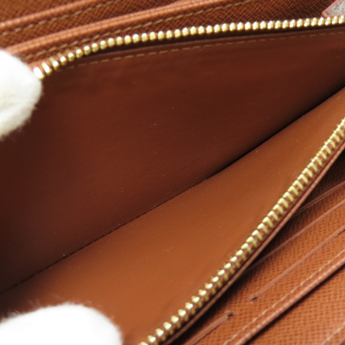 LOUIS VUITTON Long Wallet Purse M42616 Monogram canvas Brown Zippy wallet Women Used Authentic