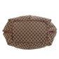 CELINE Tote Bag Nylon, Leather Brown Macadam Pattern Women Used Authentic