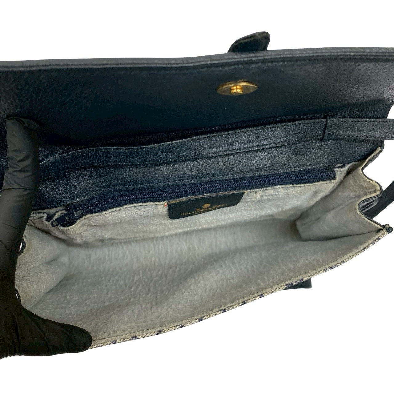 GUCCI Shoulder Bag leather Navy