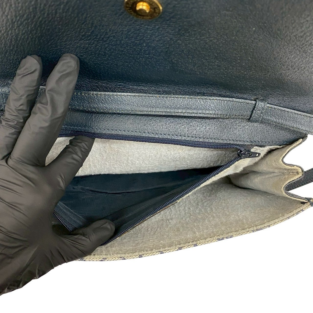 GUCCI Shoulder Bag leather Navy