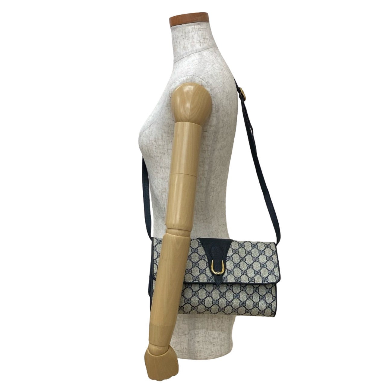GUCCI Shoulder Bag leather Navy