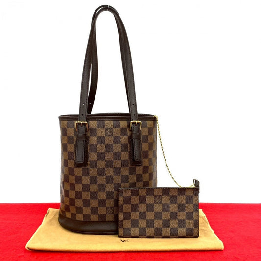 LOUIS VUITTON Tote Bag leather Brown Damier Male