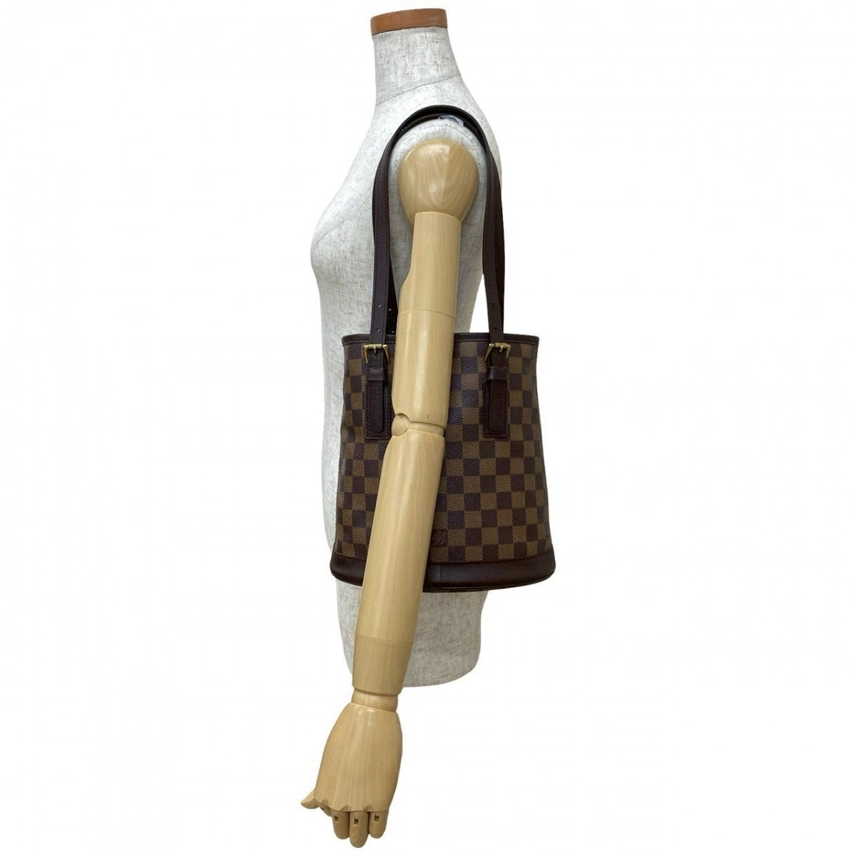 LOUIS VUITTON Tote Bag leather Brown Damier Male