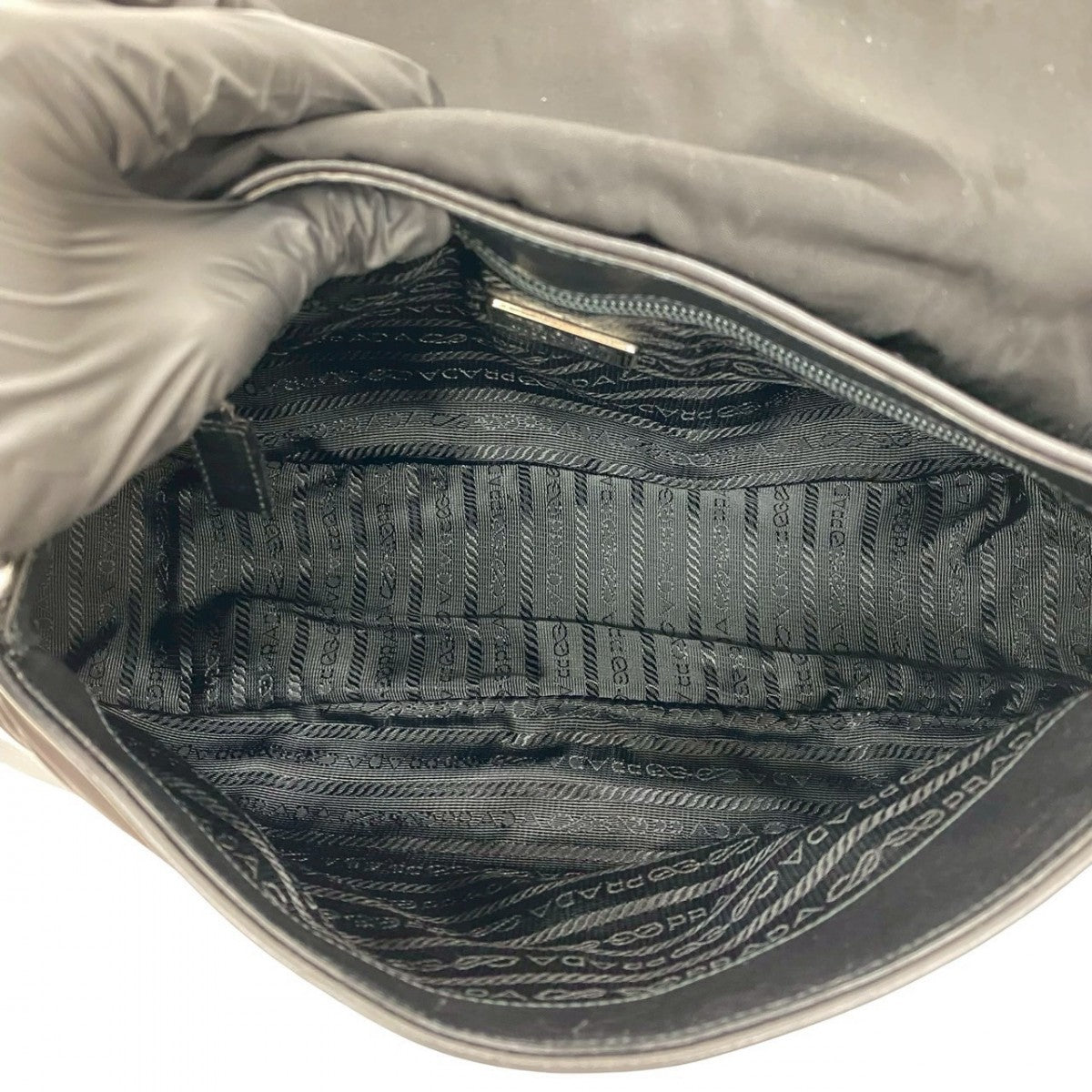 PRADA Shoulder Bag leather black
