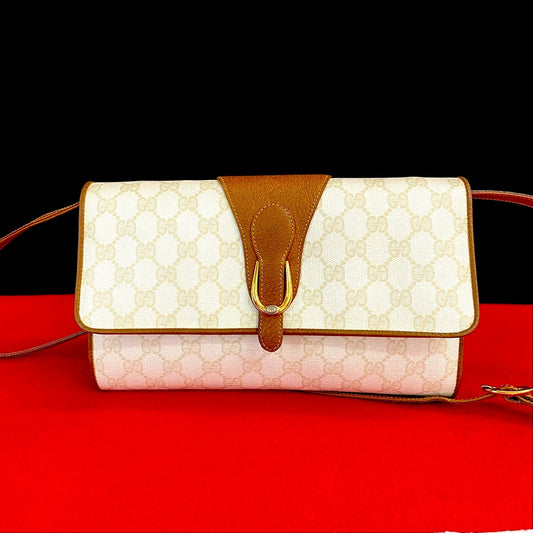 GUCCI Shoulder Bag leather white