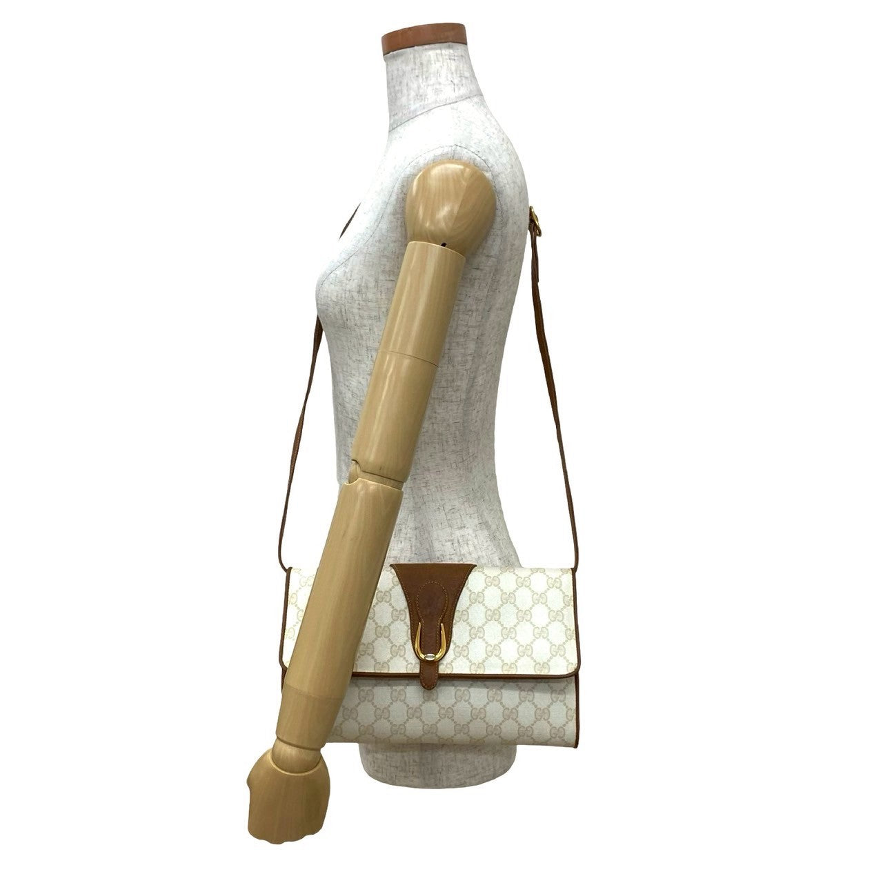 GUCCI Shoulder Bag leather white
