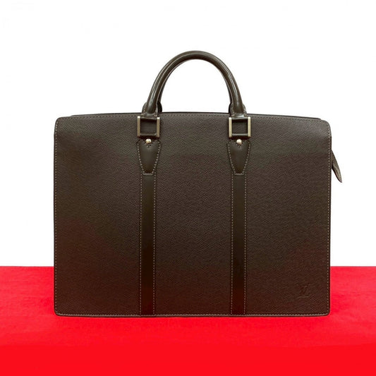 LOUIS VUITTON Business bag leather Brown Taiga Porto Documan Rozan