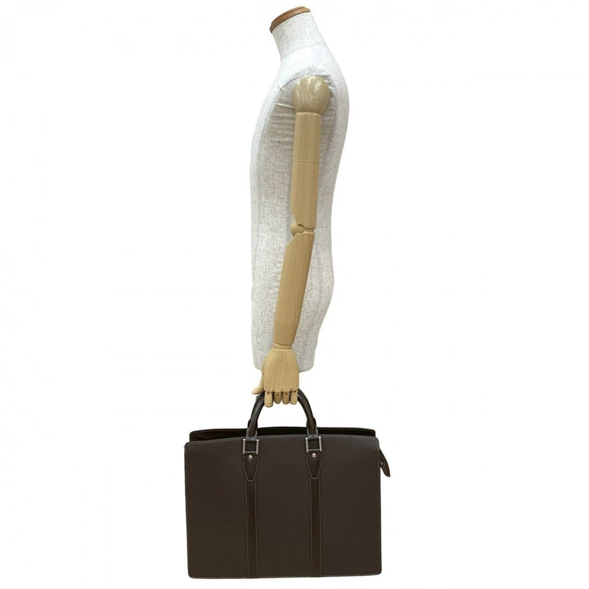 LOUIS VUITTON Business bag leather Brown Taiga Porto Documan Rozan