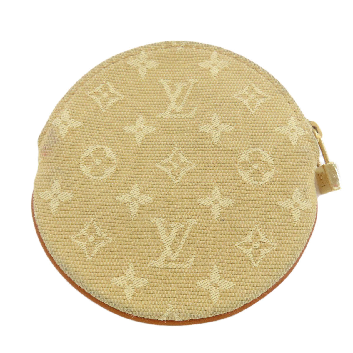 LOUIS VUITTON Coin case M92452 Monogram mini run beige Portonet Ron Women Used Authentic