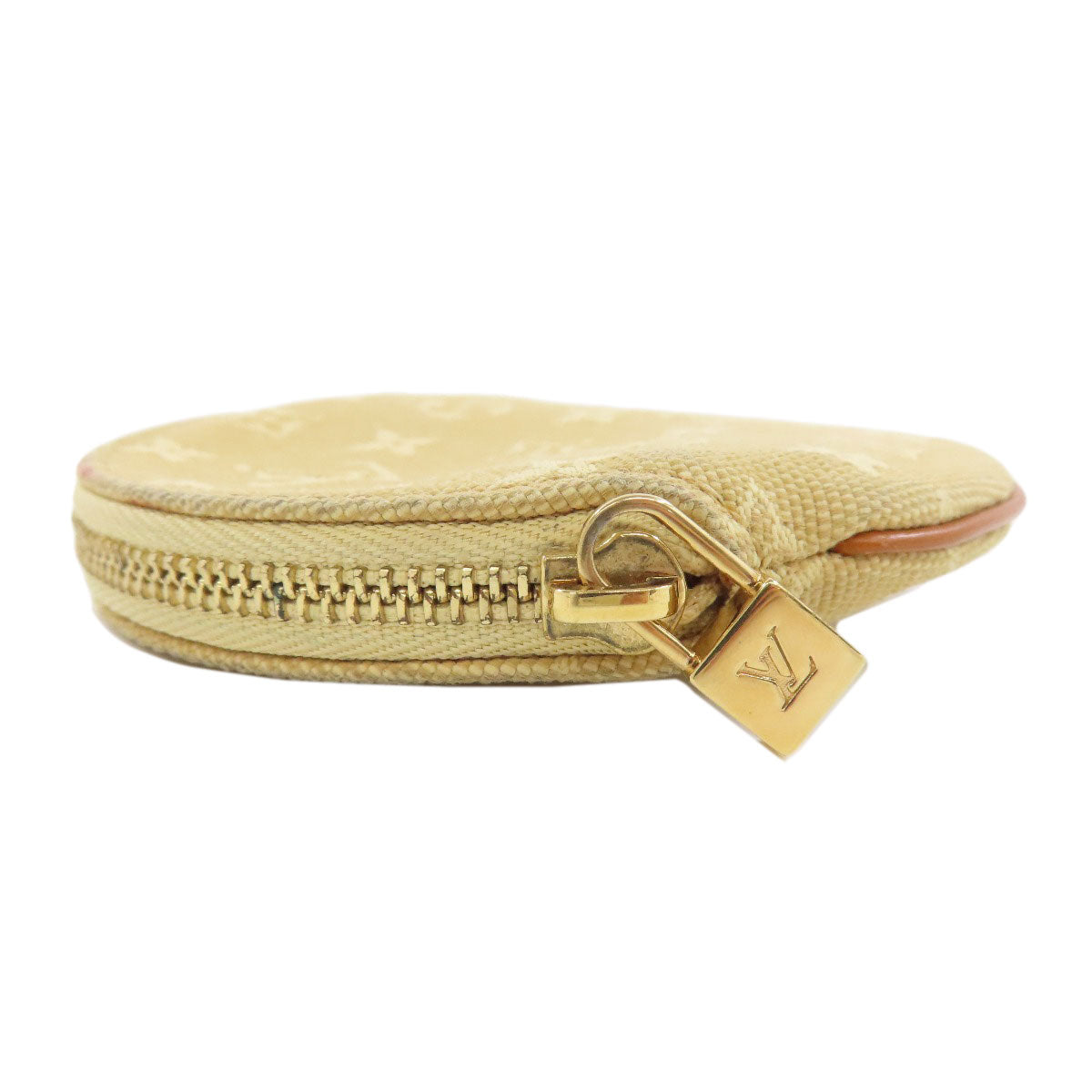 LOUIS VUITTON Coin case M92452 Monogram mini run beige Portonet Ron Women Used Authentic