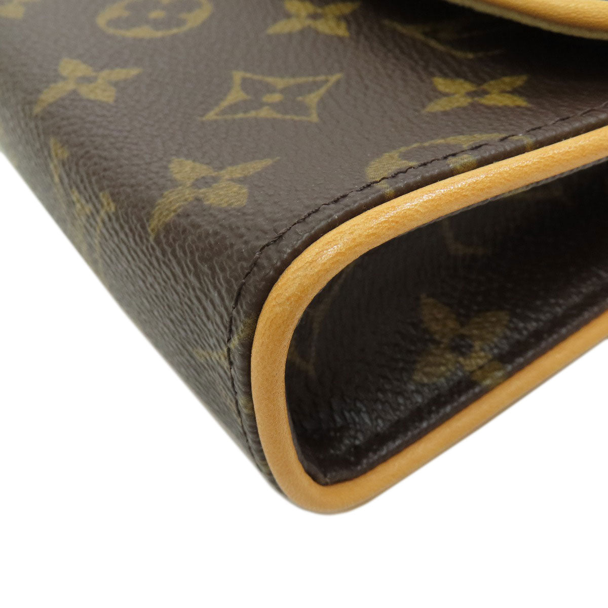 LOUIS VUITTON Hip bag M51855 Monogram canvas Brown Pochette Florentine Women Used Authentic