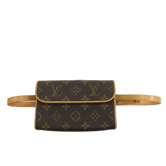 LOUIS VUITTON Hip bag M51855 Monogram canvas Brown Pochette Florentine Women Used Authentic