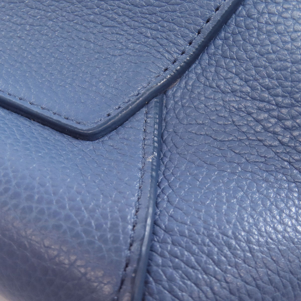 CELINE Shoulder Bag Calfskin blue Sangle Bucket Small