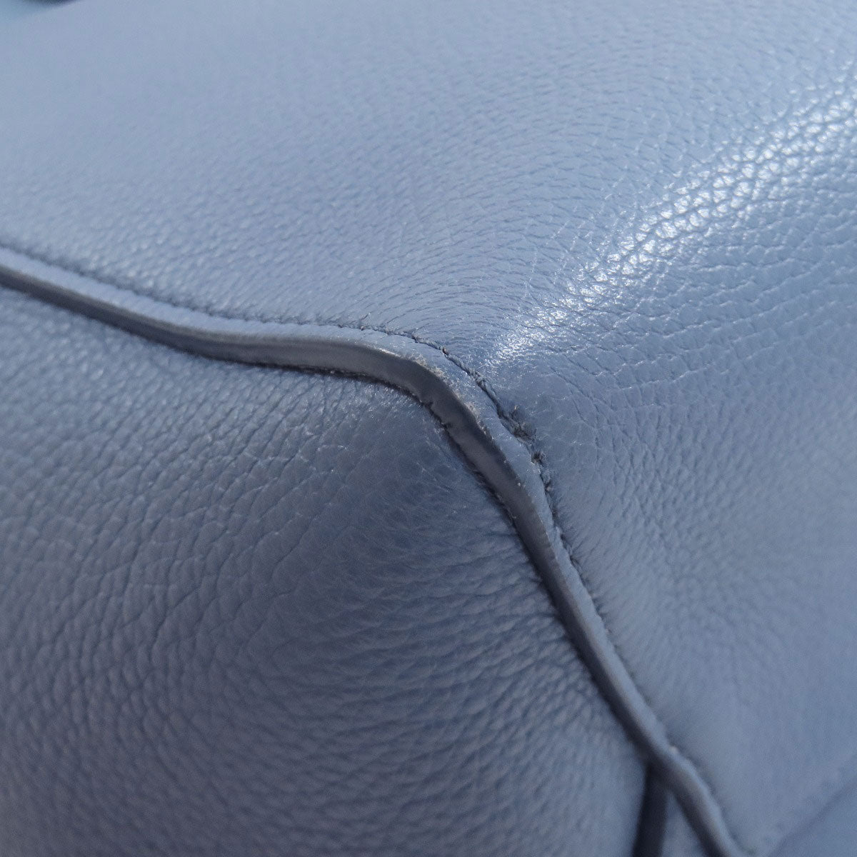 CELINE Shoulder Bag Calfskin blue Sangle Bucket Small