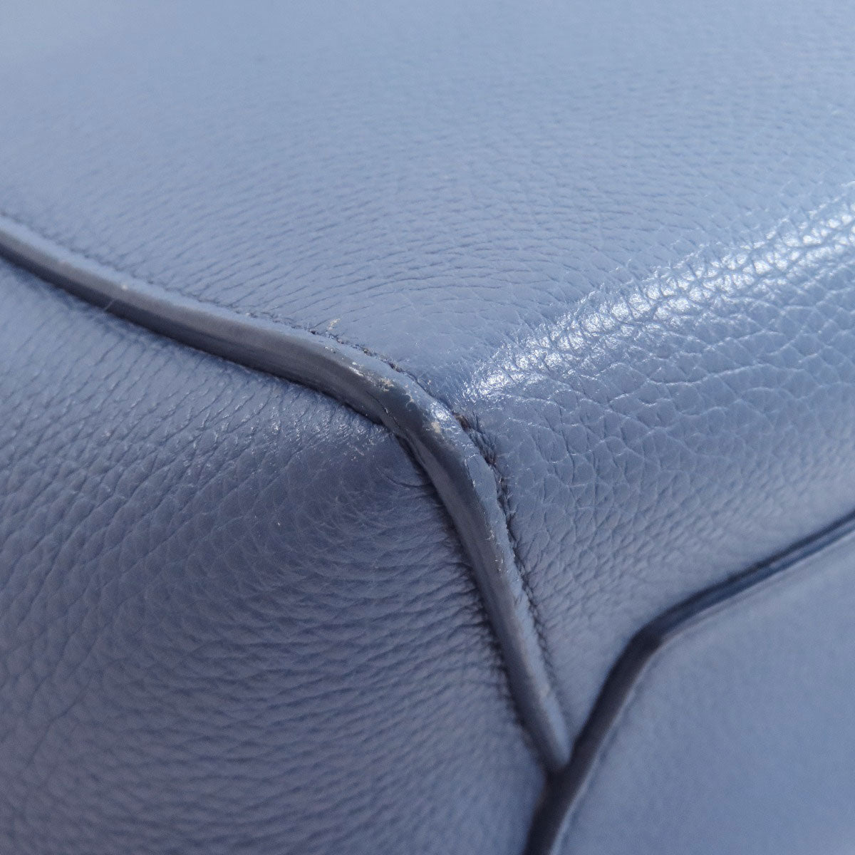 CELINE Shoulder Bag Calfskin blue Sangle Bucket Small